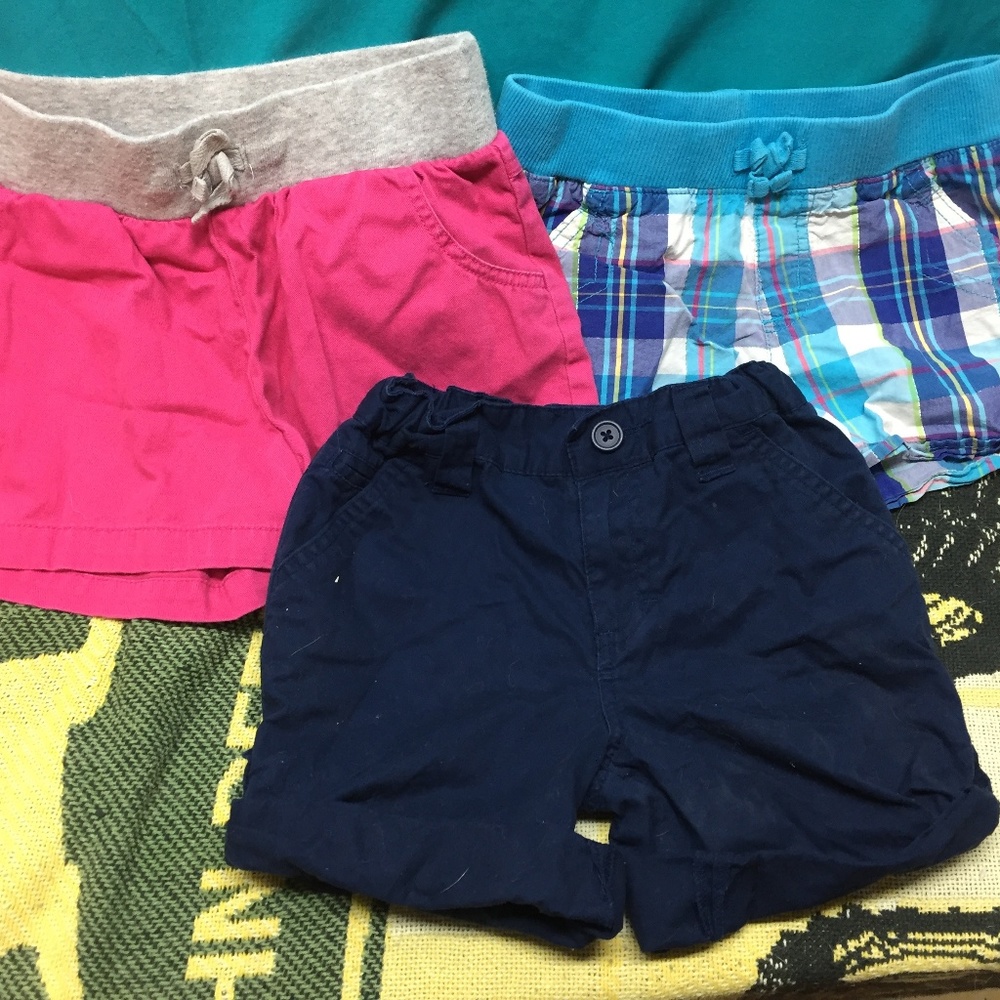Three pair of girls shorts